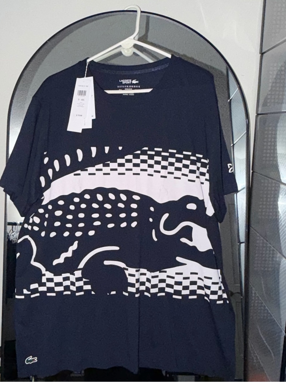 Men’s Lacoste Navy and White Graphic Short-Sleeve Tee